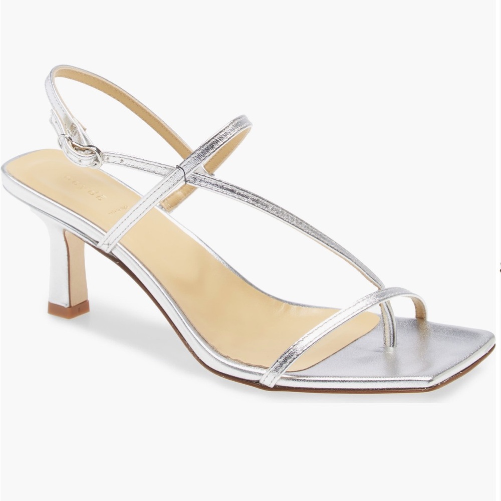 Aeyde Elise silver metallic sandals 36=5